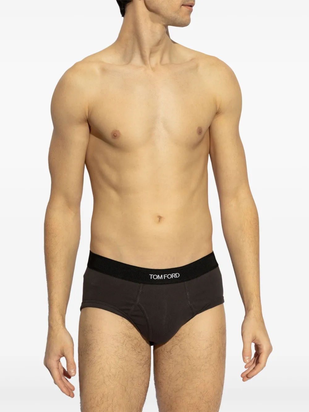 TOM FORD Slip met logoprint - Bruin