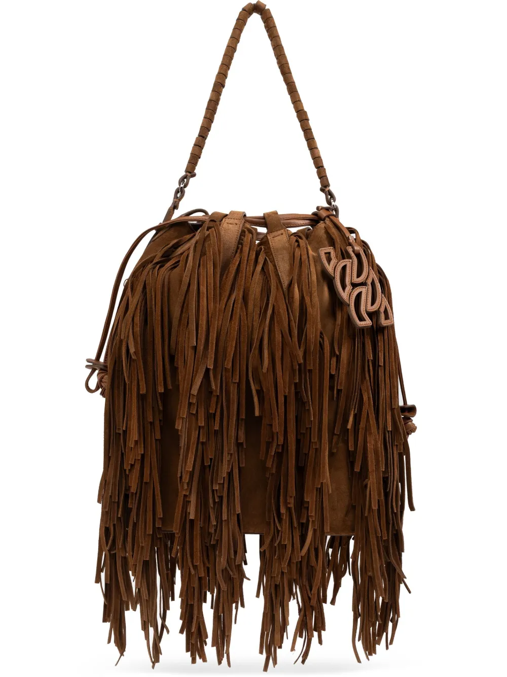 fringed bucket bag