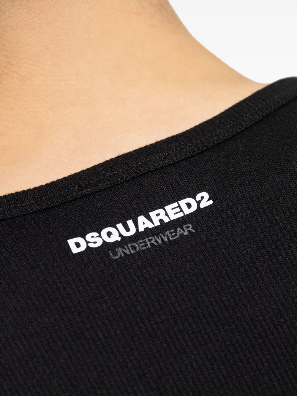Dsquared2 Ribbed Cotton Vest In Black