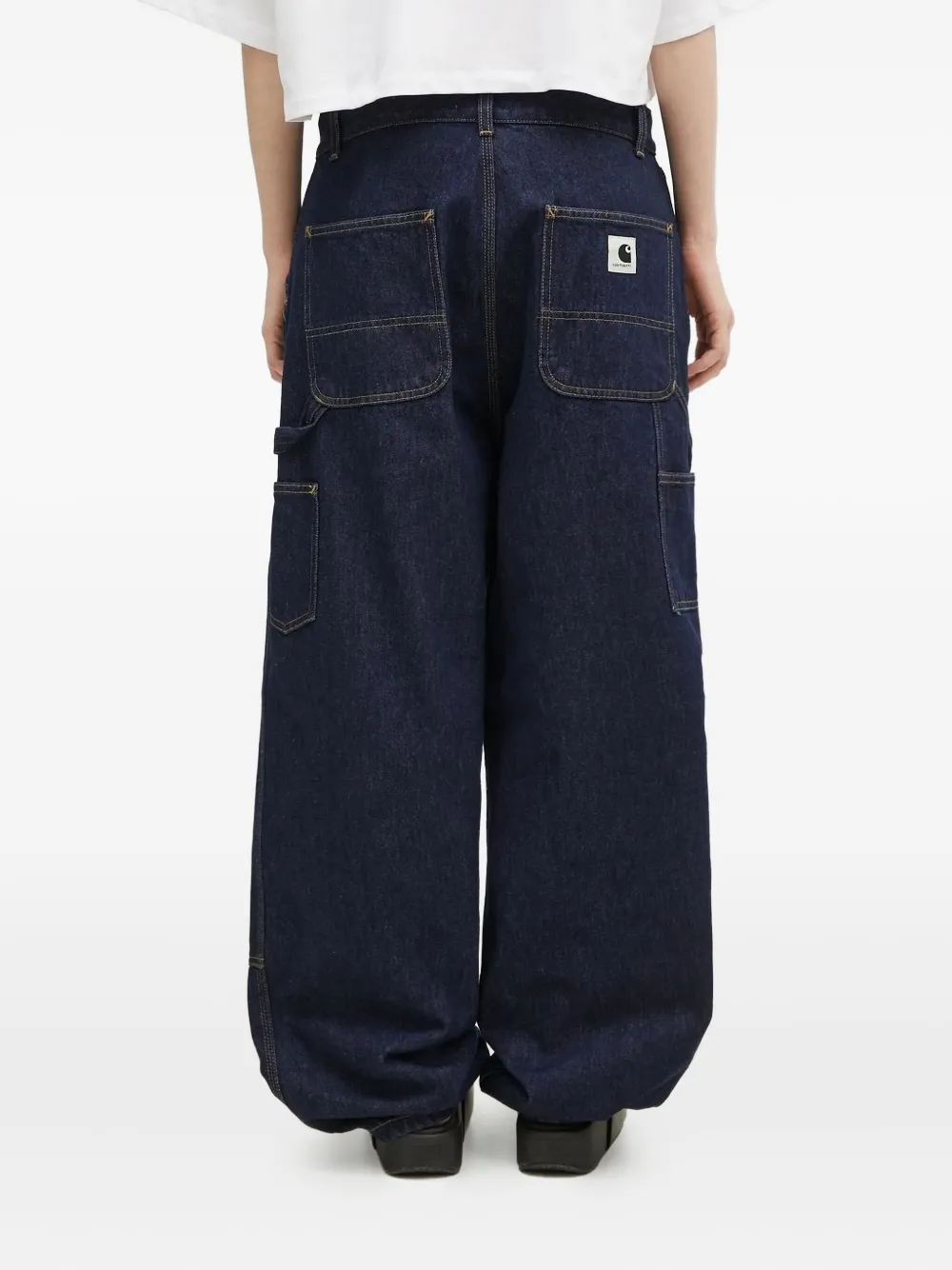 Carhartt Double-pockets Denim Wide-leg Jeans In Blue