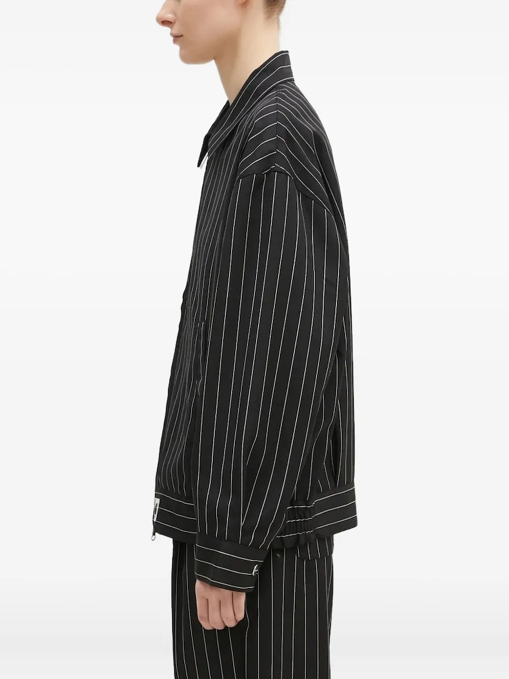 Carhartt Pinstripe Zip-up Jacket In Black