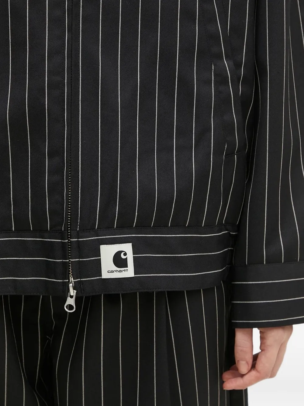 Carhartt Pinstripe Zip-up Jacket In Black