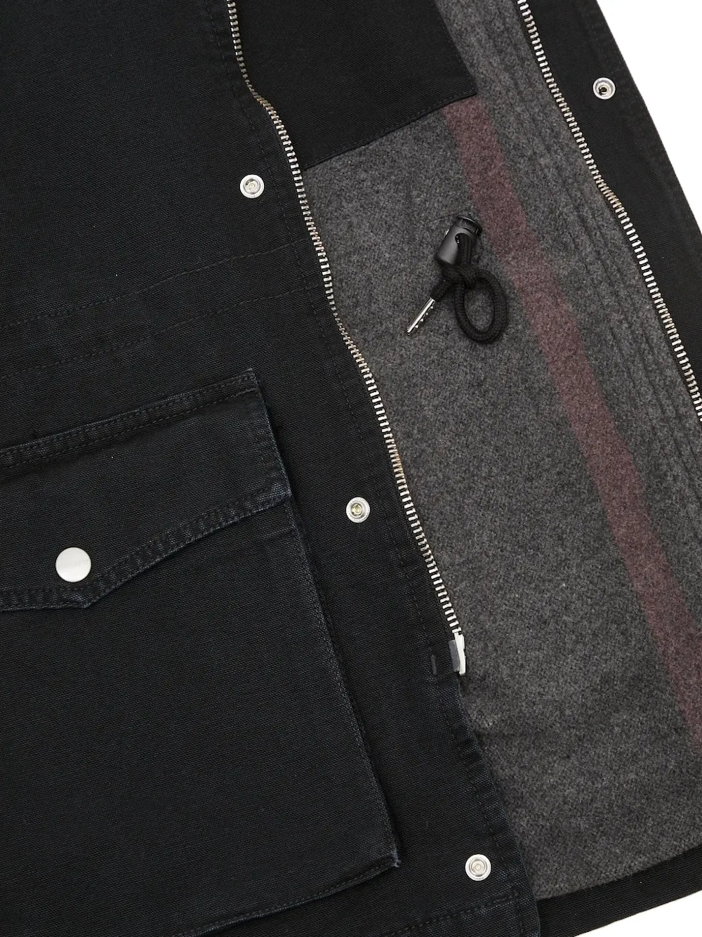 Carhartt WIP flap-pocket denim jacket Zwart