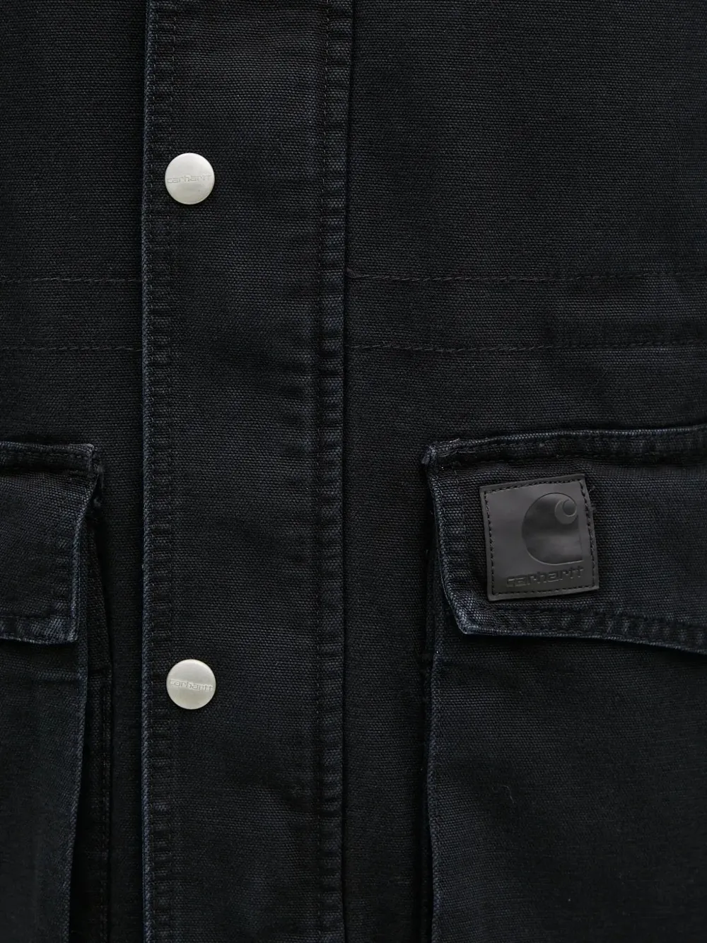 Carhartt WIP flap-pocket denim jacket Zwart