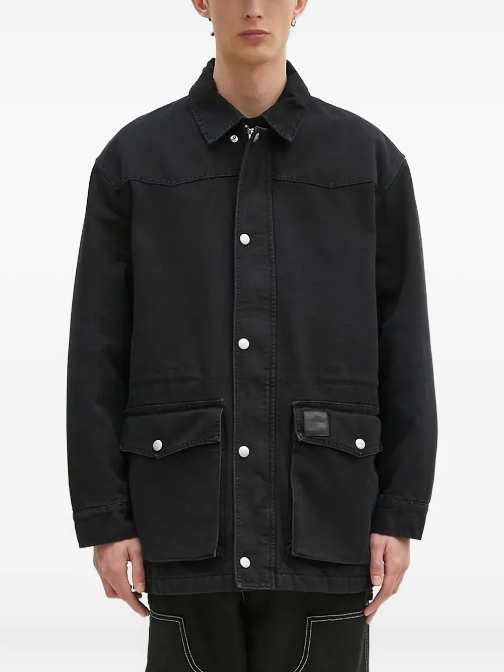 Carhartt WIP flap-pocket denim jacket Zwart