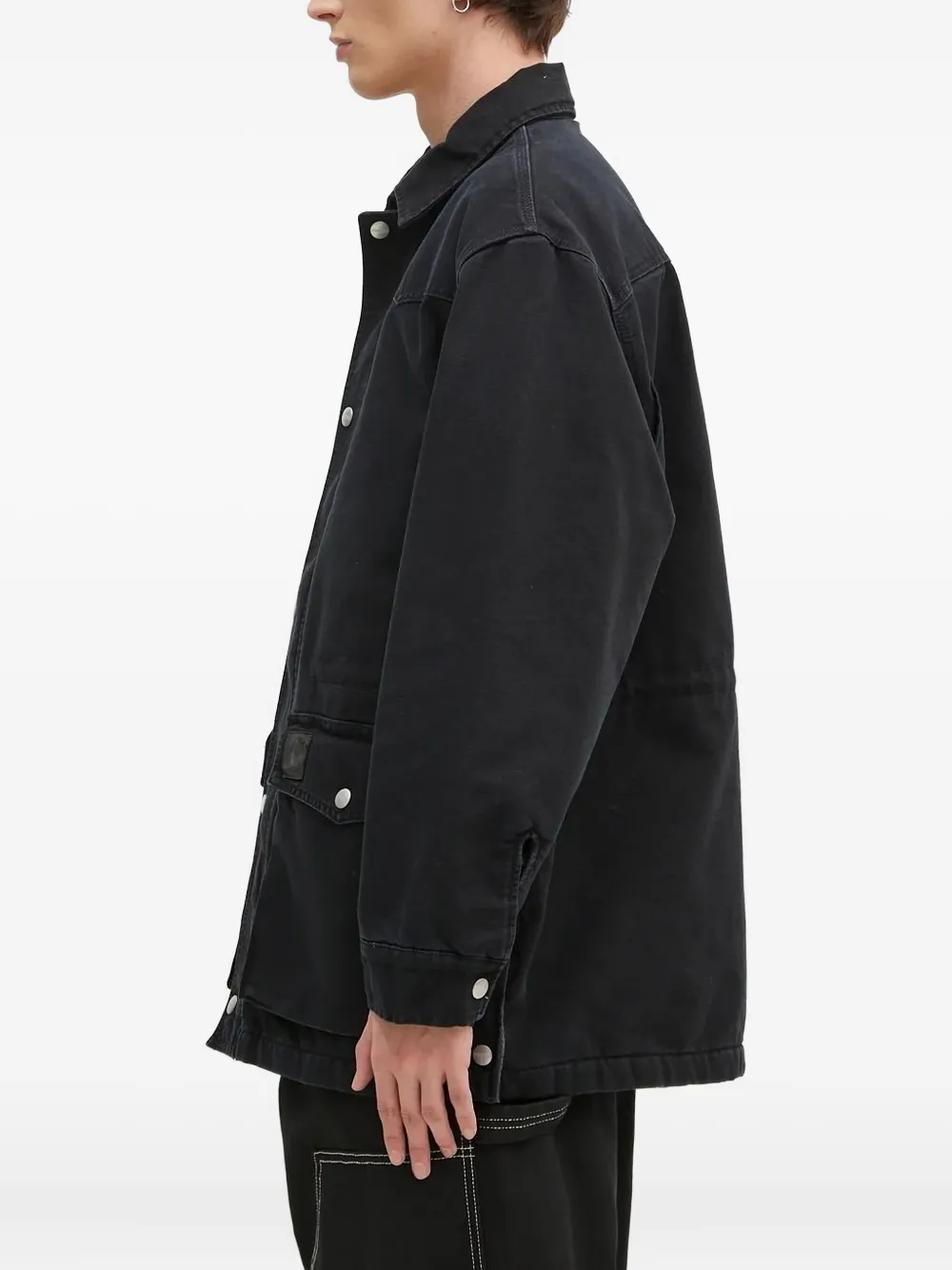 Carhartt WIP flap-pocket denim jacket Zwart