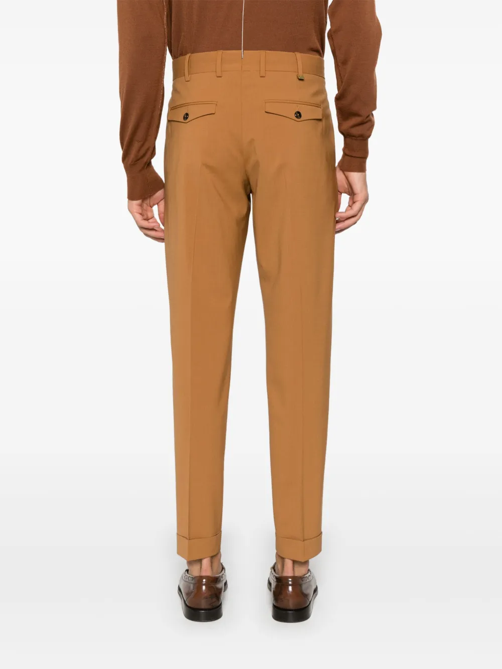 Shop Pt Torino Tapered-leg Trousers In 褐色