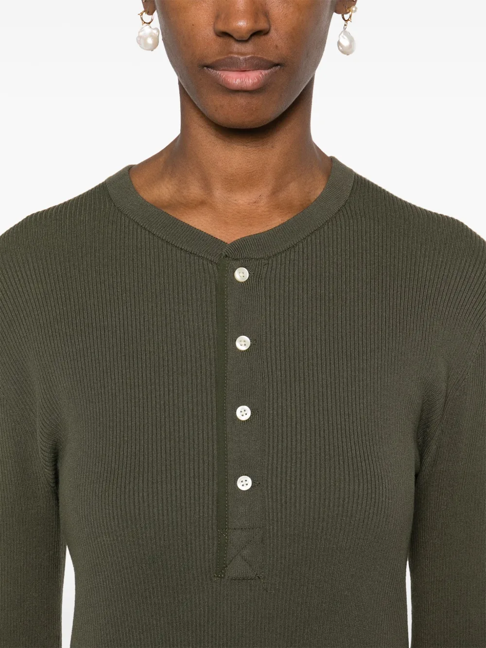 Polo Ralph Lauren Henley-Bodice maxi-dress Groen