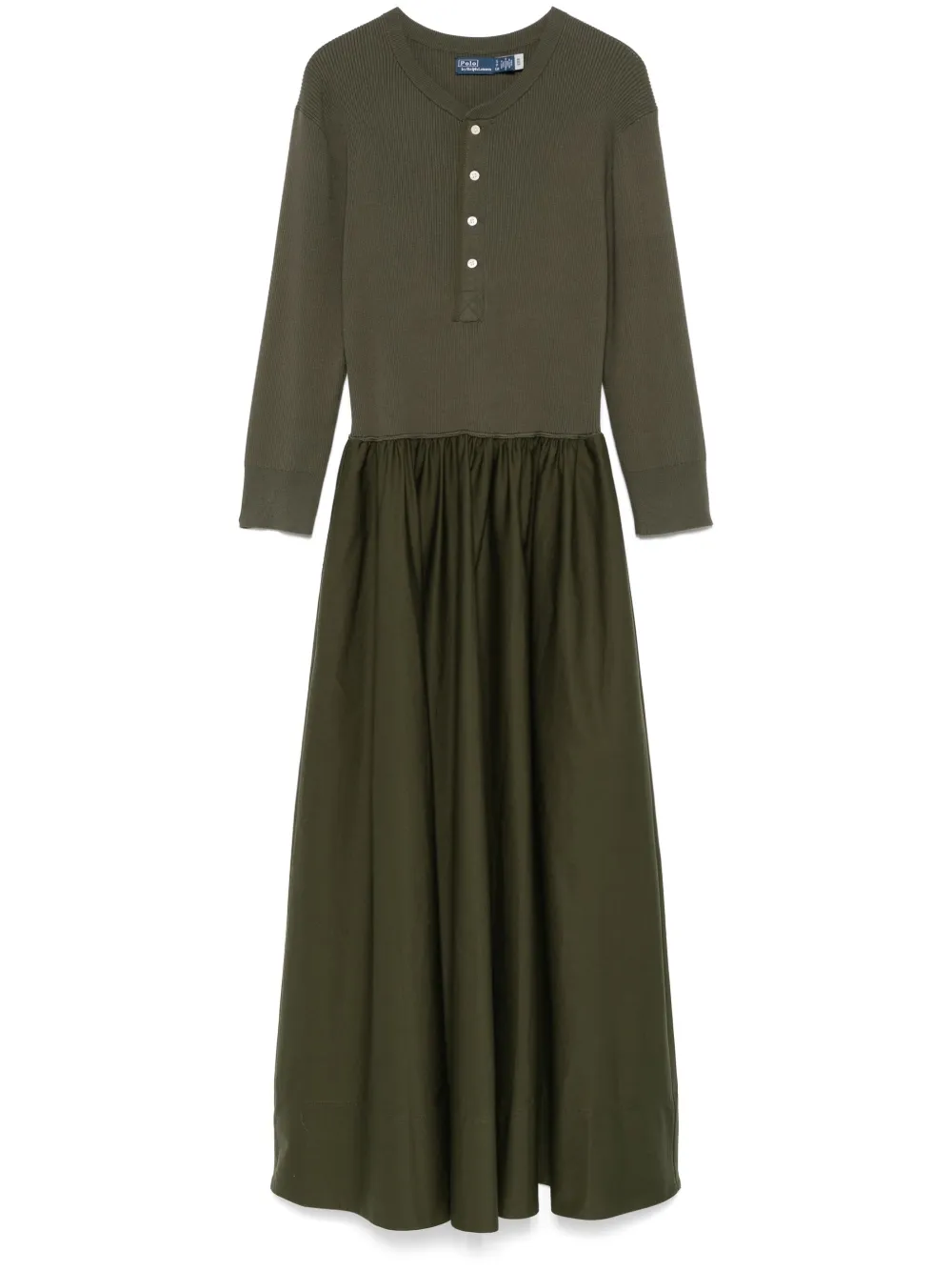 Polo Ralph Lauren Henley-Bodice maxi-dress Groen