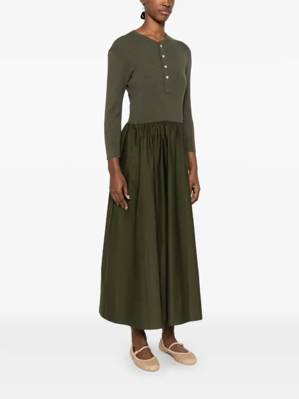 Polo Ralph Lauren Henley-Bodice Maxi Dress | Green | FARFETCH