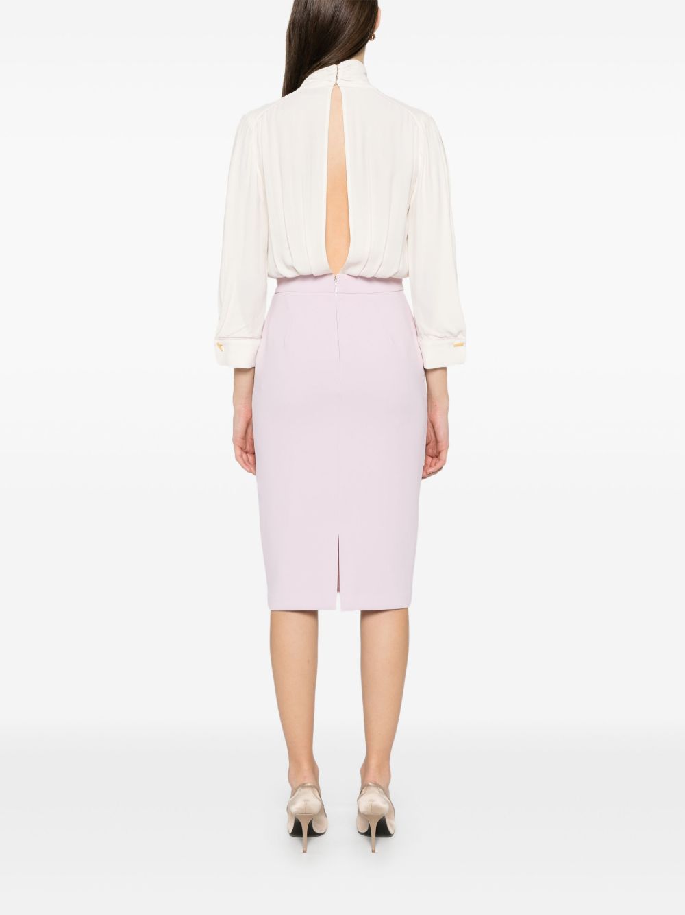 ELISABETTA FRANCHI GEORGETTE MIDI DRESS