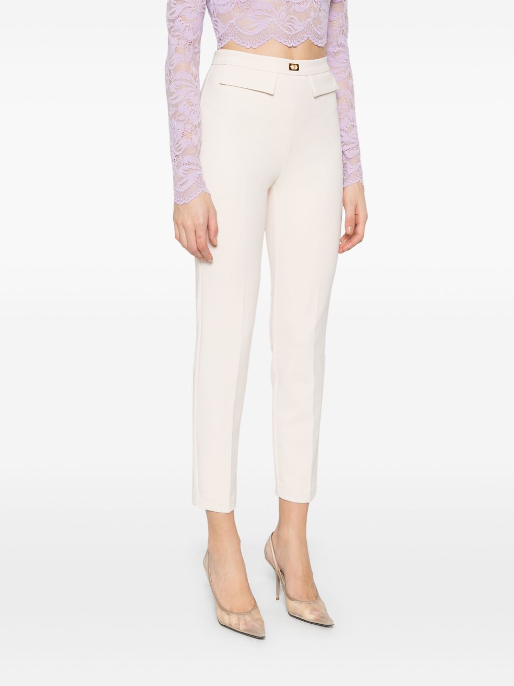 ELISABETTA FRANCHI CREPE TAPERED TROUSERS