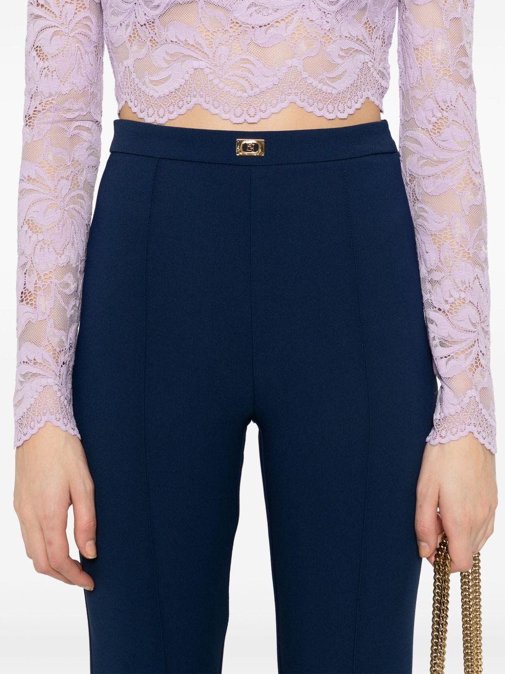 ELISABETTA FRANCHI CREPE FLARED TROUSERS