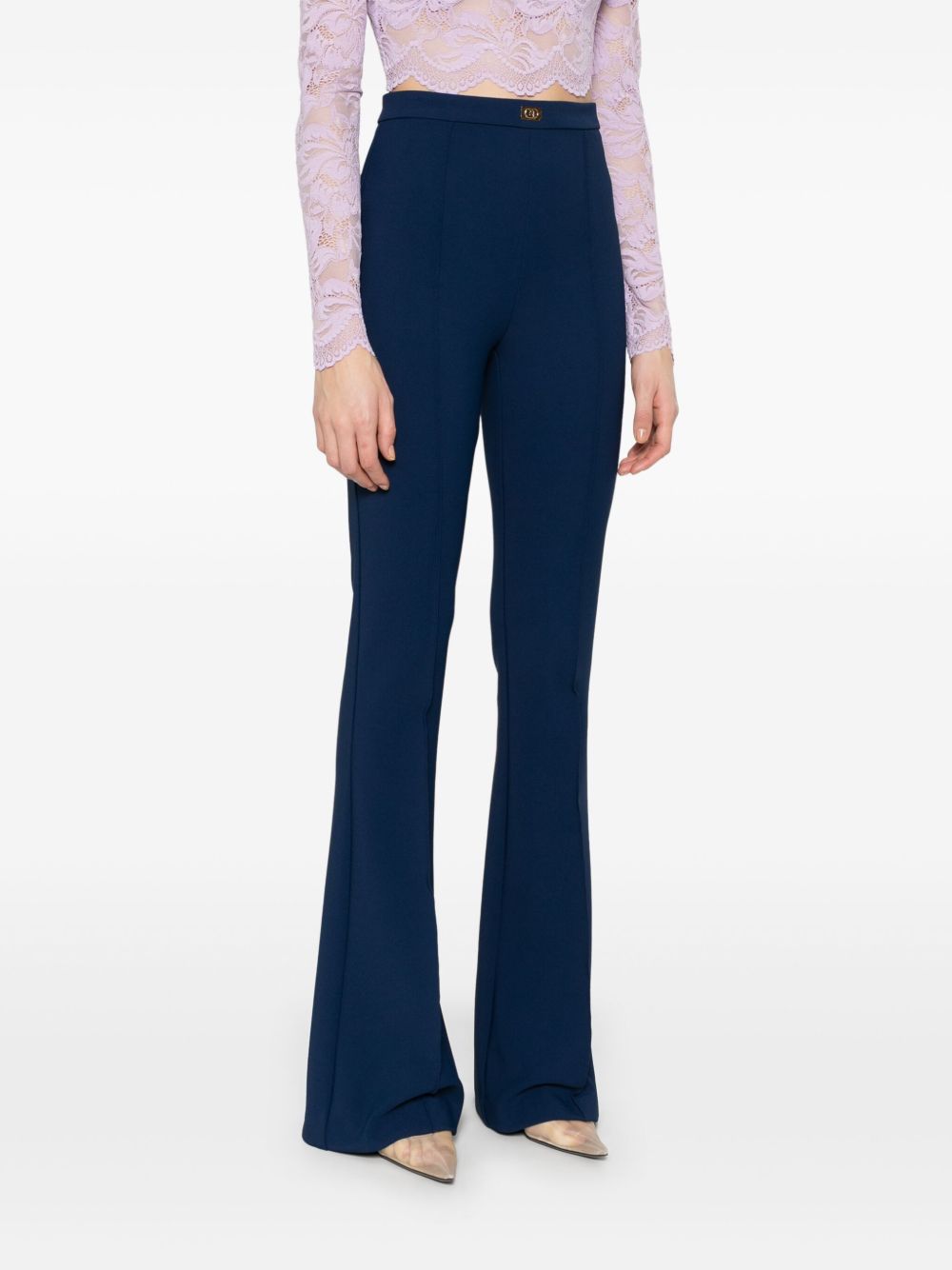 ELISABETTA FRANCHI CREPE FLARED TROUSERS