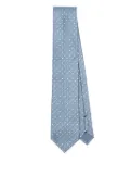 TOM FORD polka dot-jacquard tie - Blue
