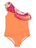 PUCCI Junior Solid-print swimsuit - Orange