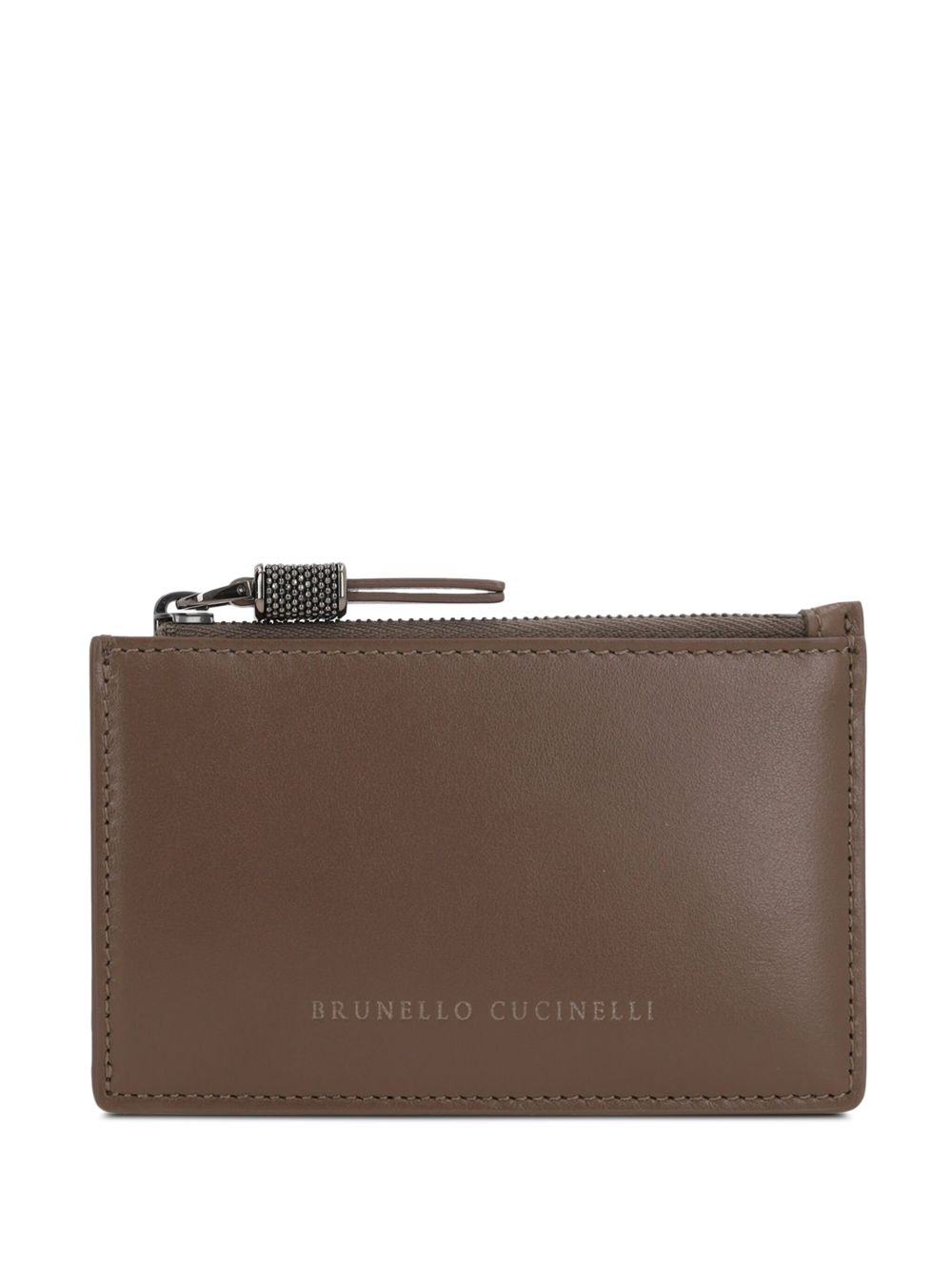 Brunello Cucinelli logo-stamp wallet - Brown