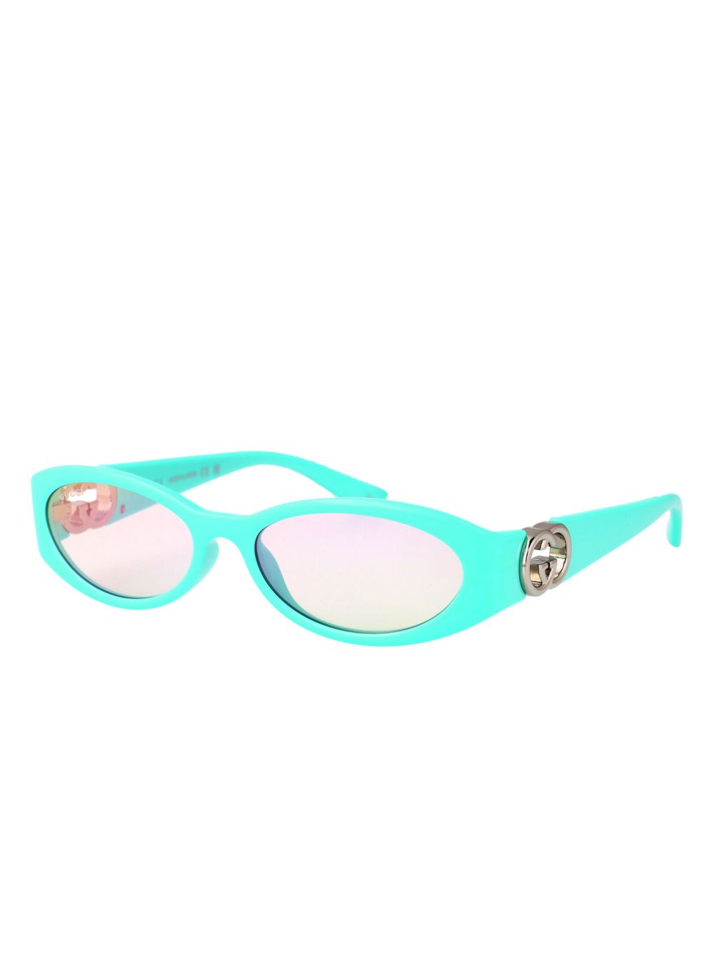 Gucci Eyewear Zonnebril met ovalen montuur - Blauw