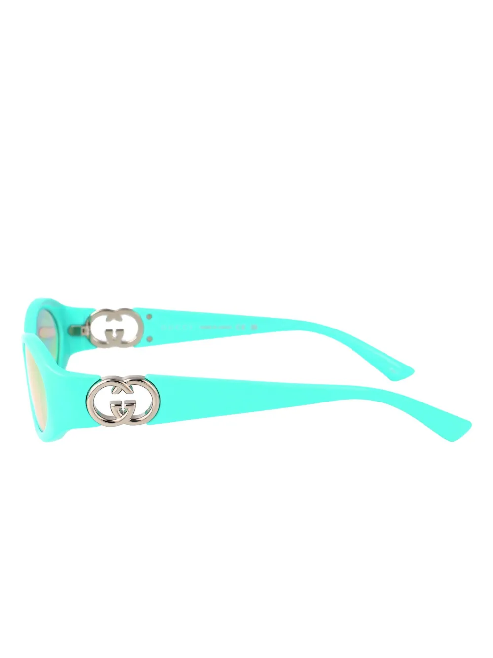 Gucci Eyewear Zonnebril met ovalen montuur Blauw
