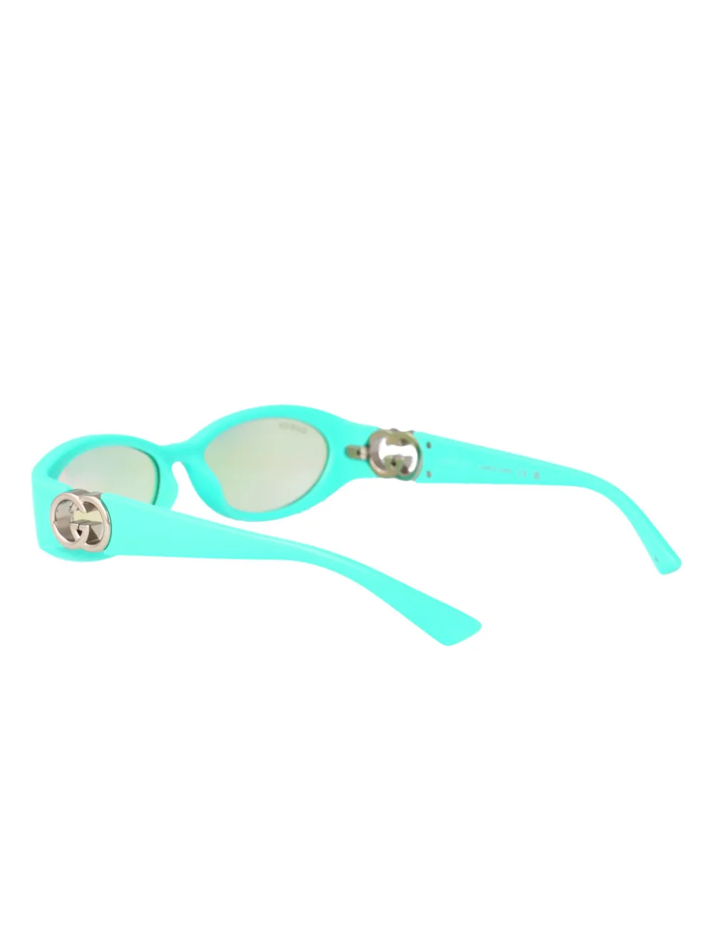 Gucci Eyewear Zonnebril met ovalen montuur Blauw