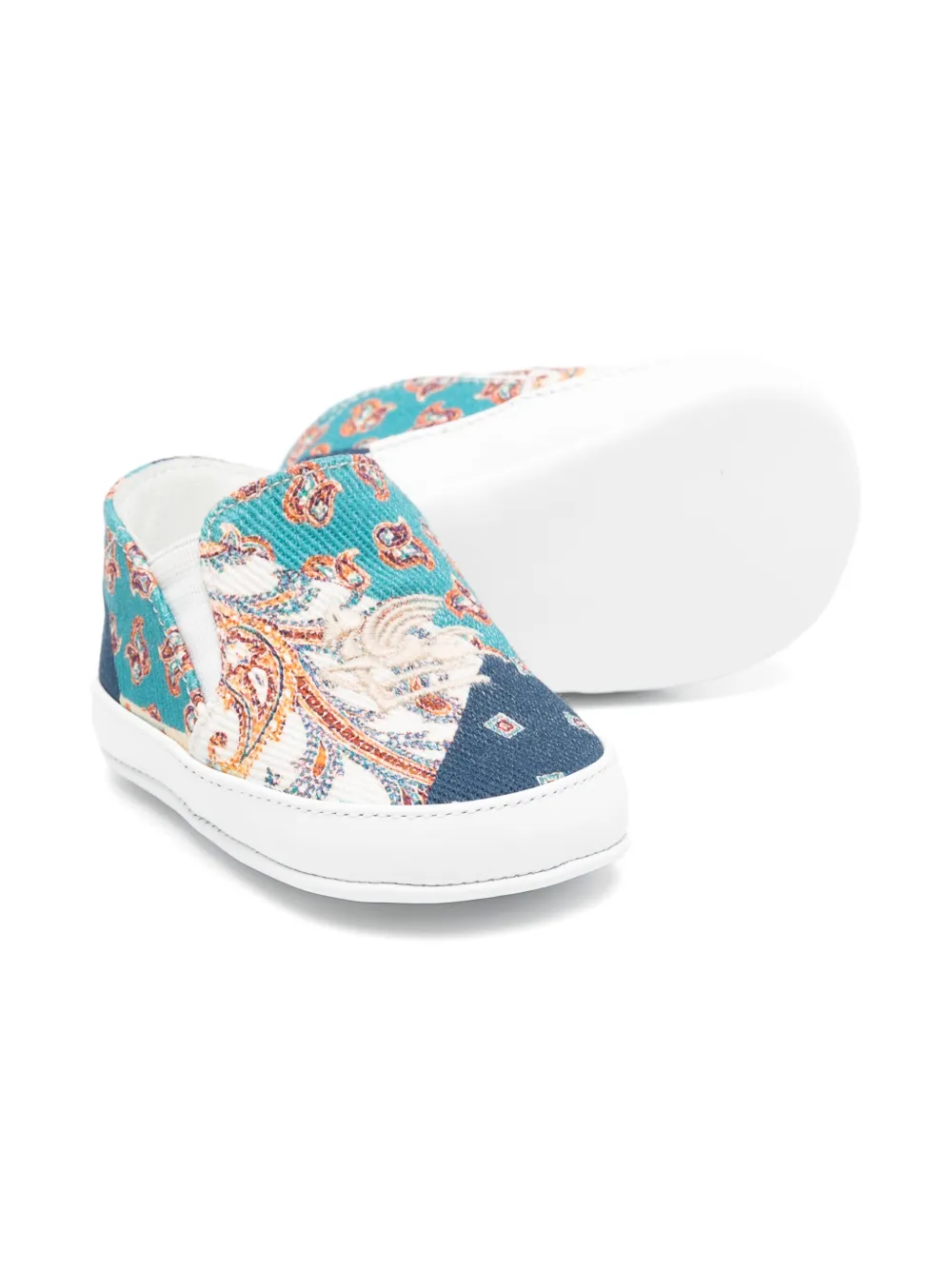 ETRO KIDS Pegaso-embroidered trainers Blue