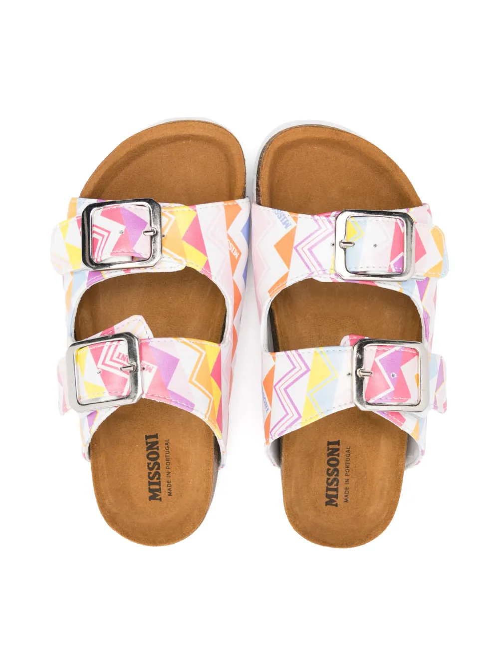 Missoni Kids zigzag flip flops White