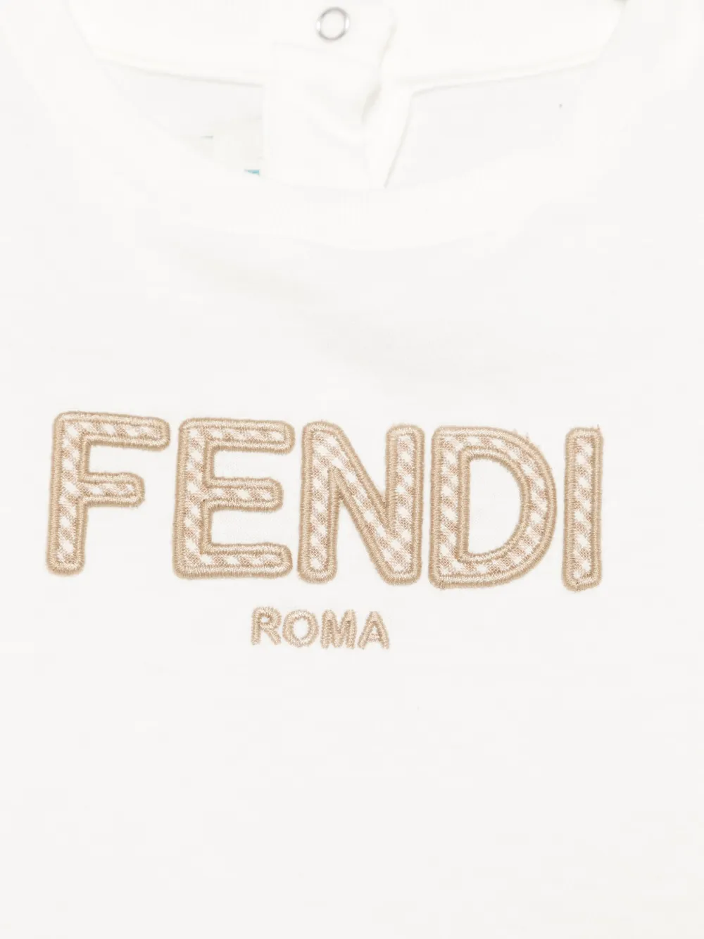 Fendi Kids Jersey T-shirt met geborduurd logo Wit