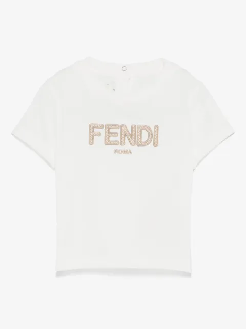 Fendi Kids logo-embroidered jersey T-shirt