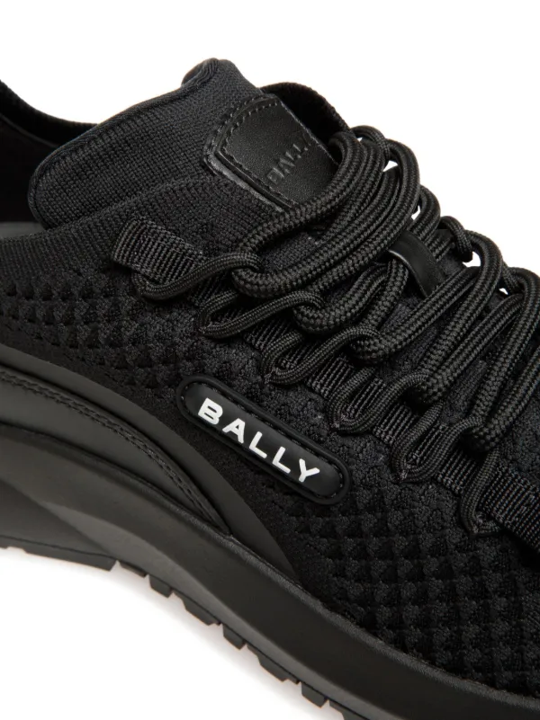 【25SS NEW】BALLY_men / Outline レザー スニーカー / Black Bally Outline Sneakers | Black | FARFETCH