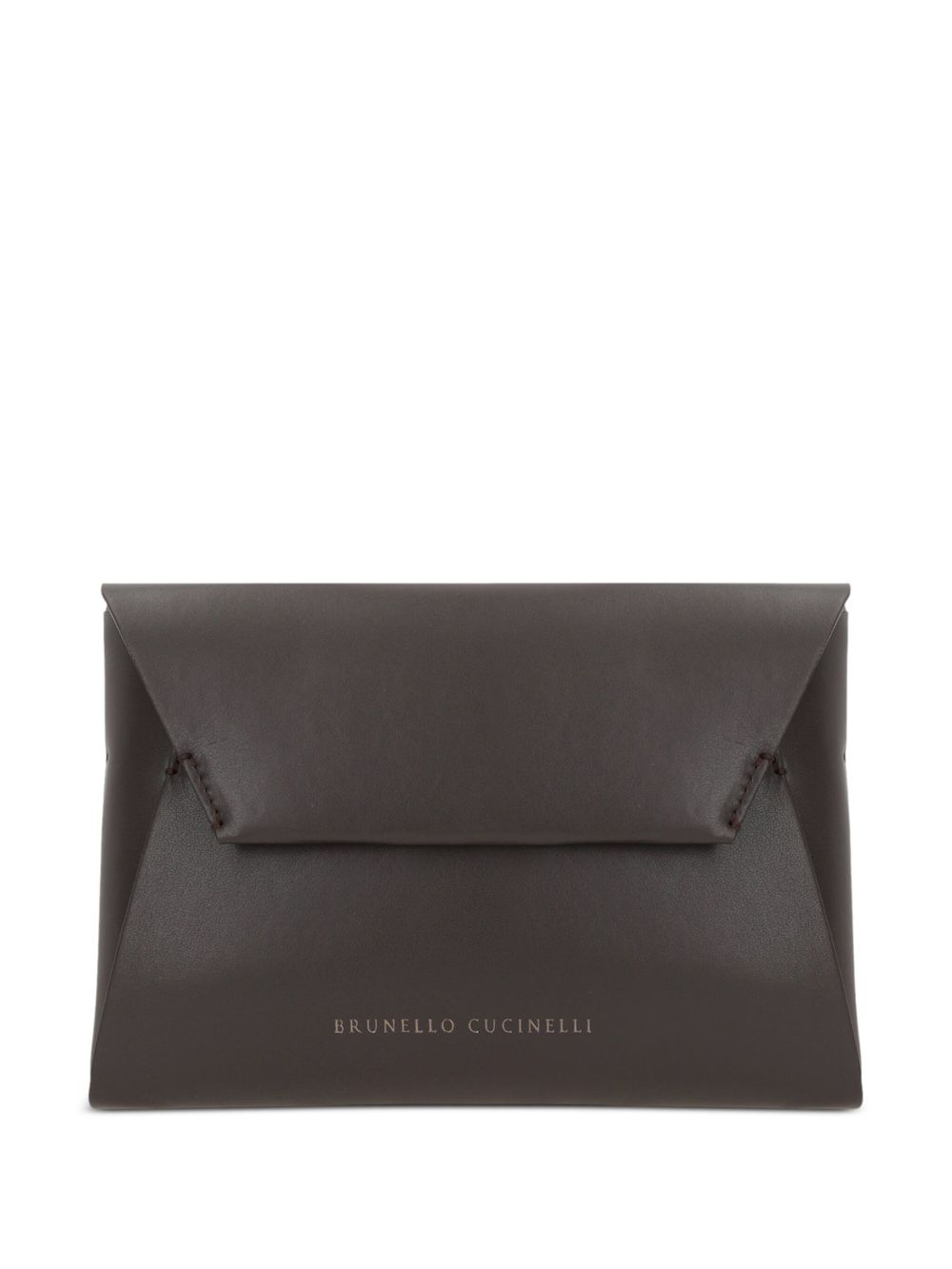 Brunello Cucinelli Duo leather clutch bag - Brown