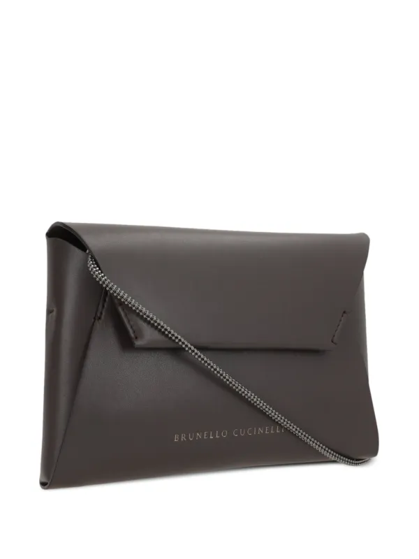 ショルダーバッグ・ポシェット BRUNELLO CUCINELLI BC Duo leather clutch with Precious Brunello Cucinelli Duo Leather Clutch Bag | Brown | FARFETCH