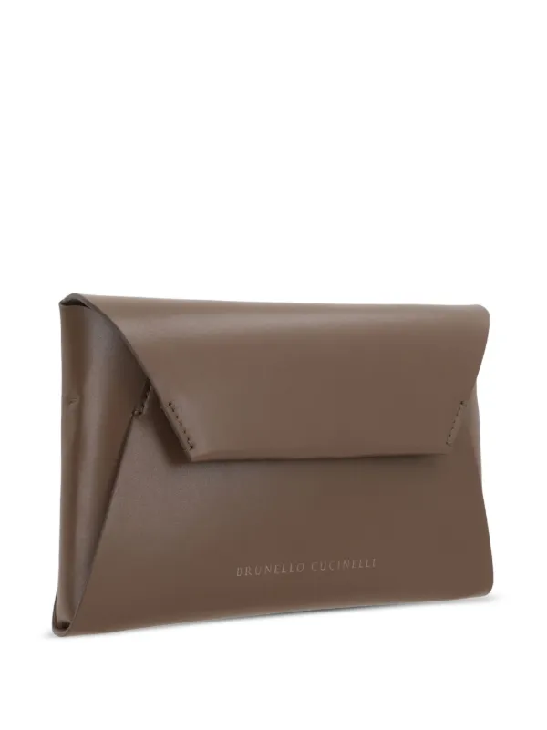 クラッチバッグ BRUNELLO CUCINELLI BC DUO CLUTCH IN SMOOTH LEATHER Brunello Cucinelli Duo Leather Clutch Bag | Brown | FARFETCH LB
