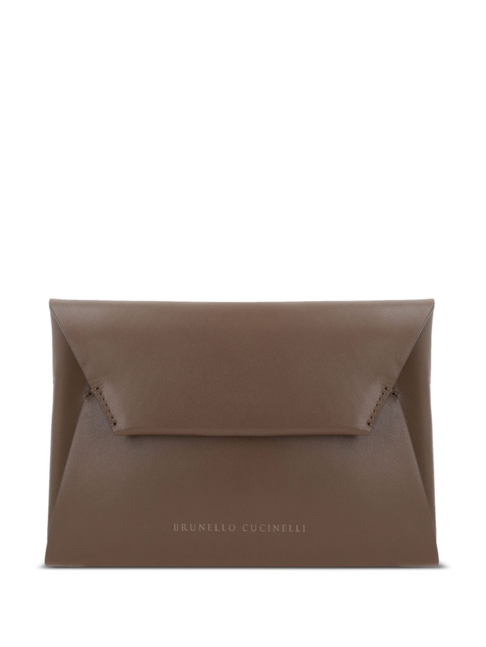 Brunello Cucinelli Duo leather clutch bag - Brown