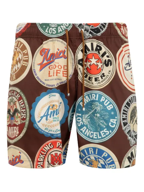 AMIRI shorts de playa con portavasos estampados