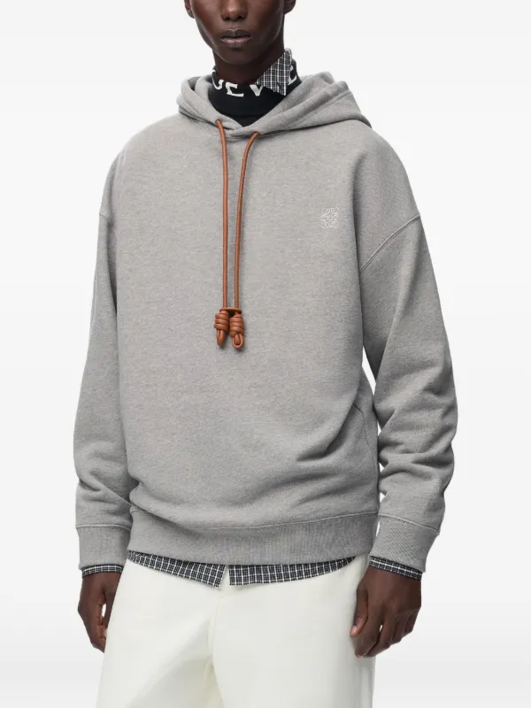 LOEWE Relaxed Fit Hoodie In Cotton | Grey | FARFETCH