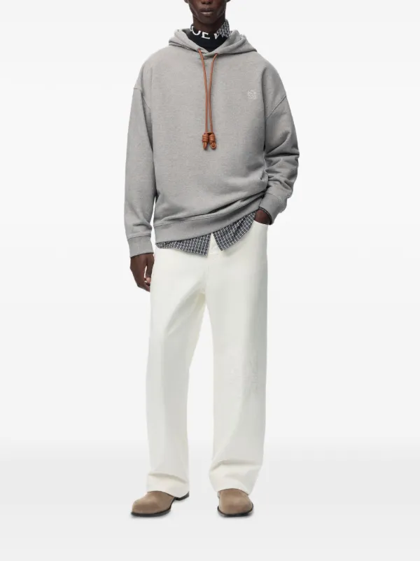 LOEWE Relaxed Fit Hoodie In Cotton | Grey | FARFETCH