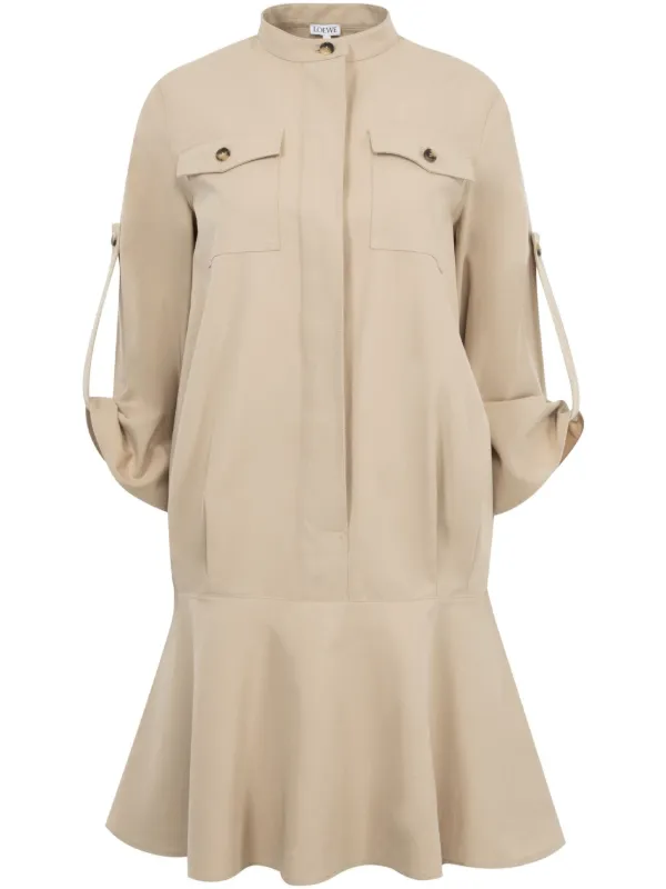 loewe shirt dress LOEWE - Pleated Dress In Cotton Blend for Woman - 40