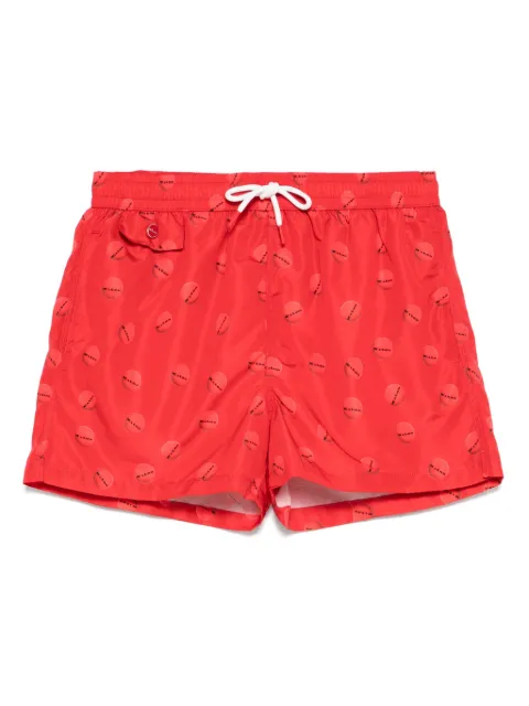 Kiton logo-print swim shorts