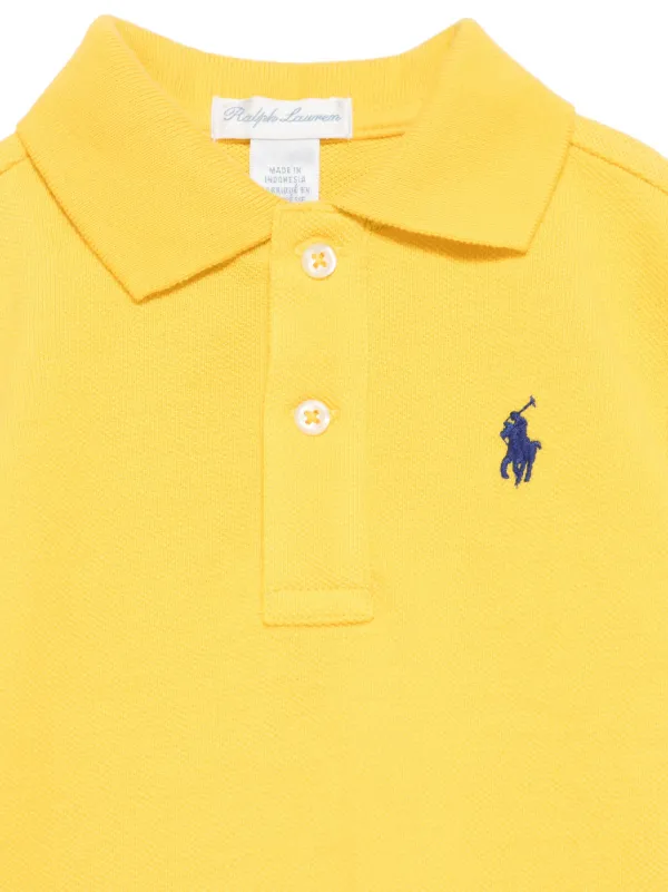 POLO RALPH LAUREN KIDS piqué-weave Polo Shirt | Yellow | FARFETCH
