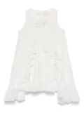 Miss Blumarine crystal-embellished logo dress - White