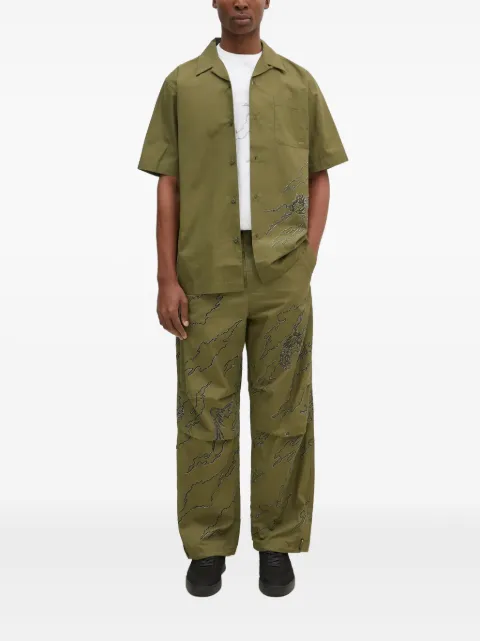 Maharishi Bonsai embroidered landscape trousers