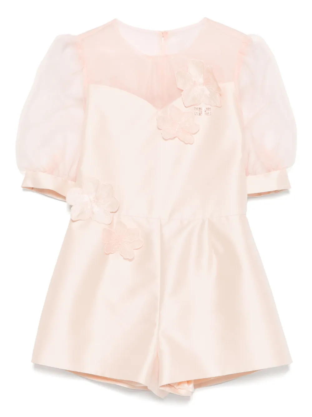 Elisabetta Franchi La Mia Bambina Tuta corta con applicazione a fiori - Rosa