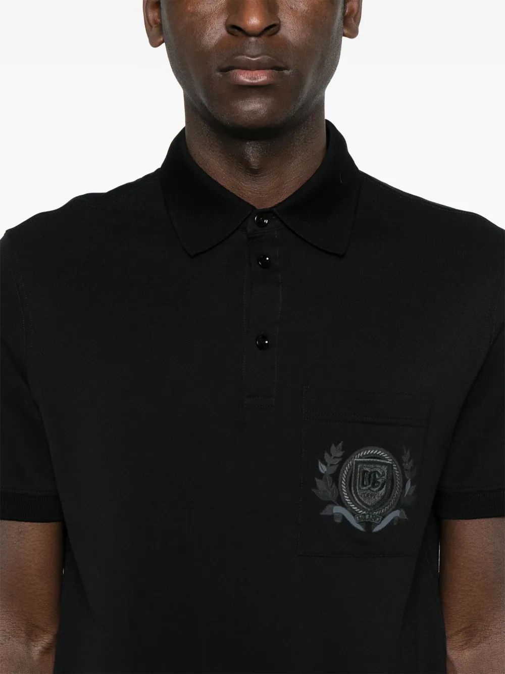 Dolce & Gabbana Poloshirt met geborduurd logo Zwart