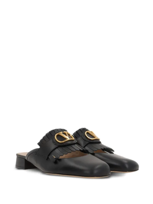 【関税&送料込】Valentino Garavani Flat Mules In Leather VALENTINO GARAVANI - Flat mules in leather | Leam Roma