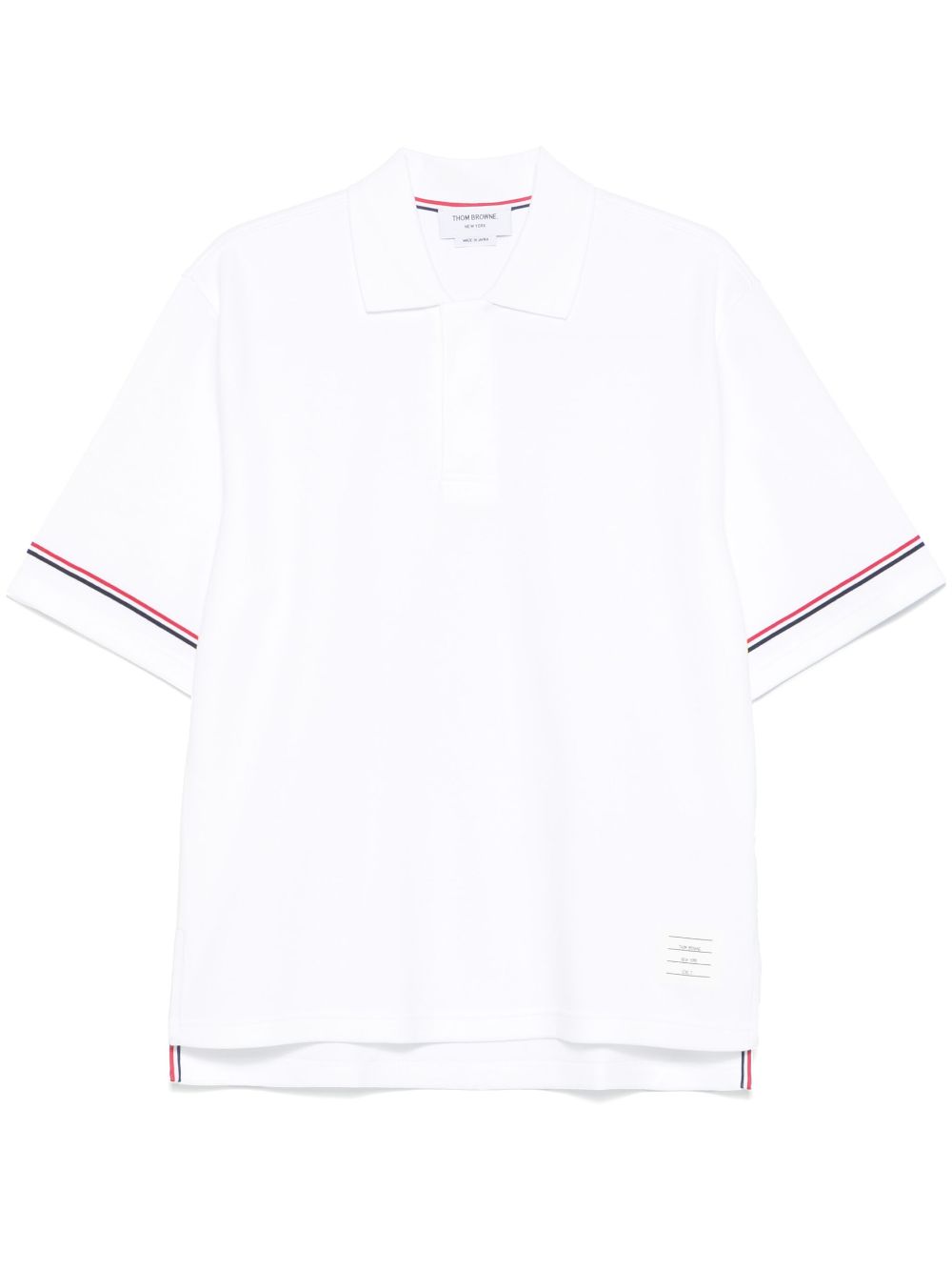 Thom Browne RWB-stripe cotton polo shirt - White