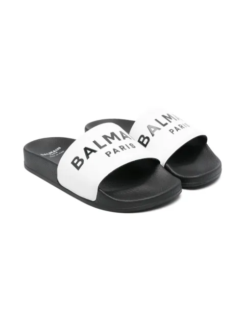 Balmain Kids flip flops con logo estampado