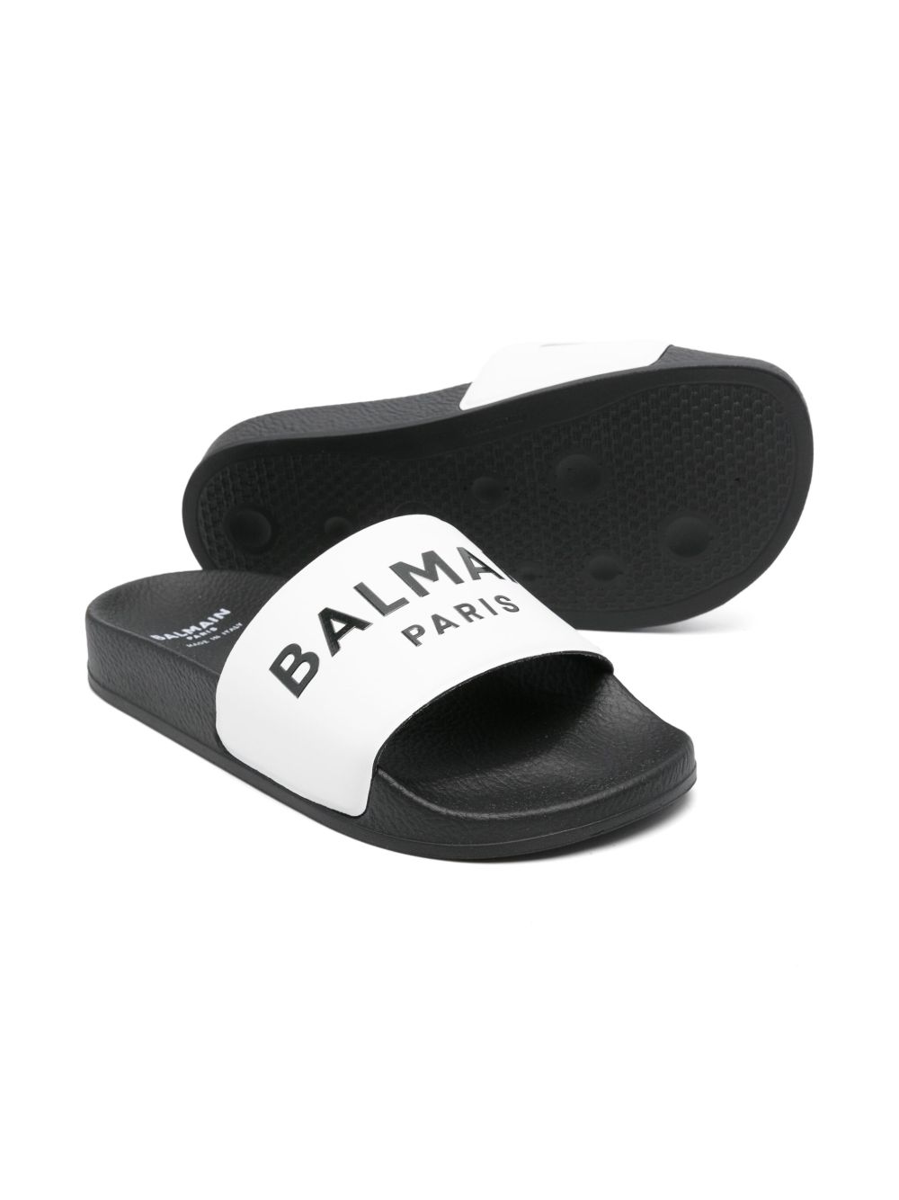 Balmain Kids Teenslippers met logoprint - Wit