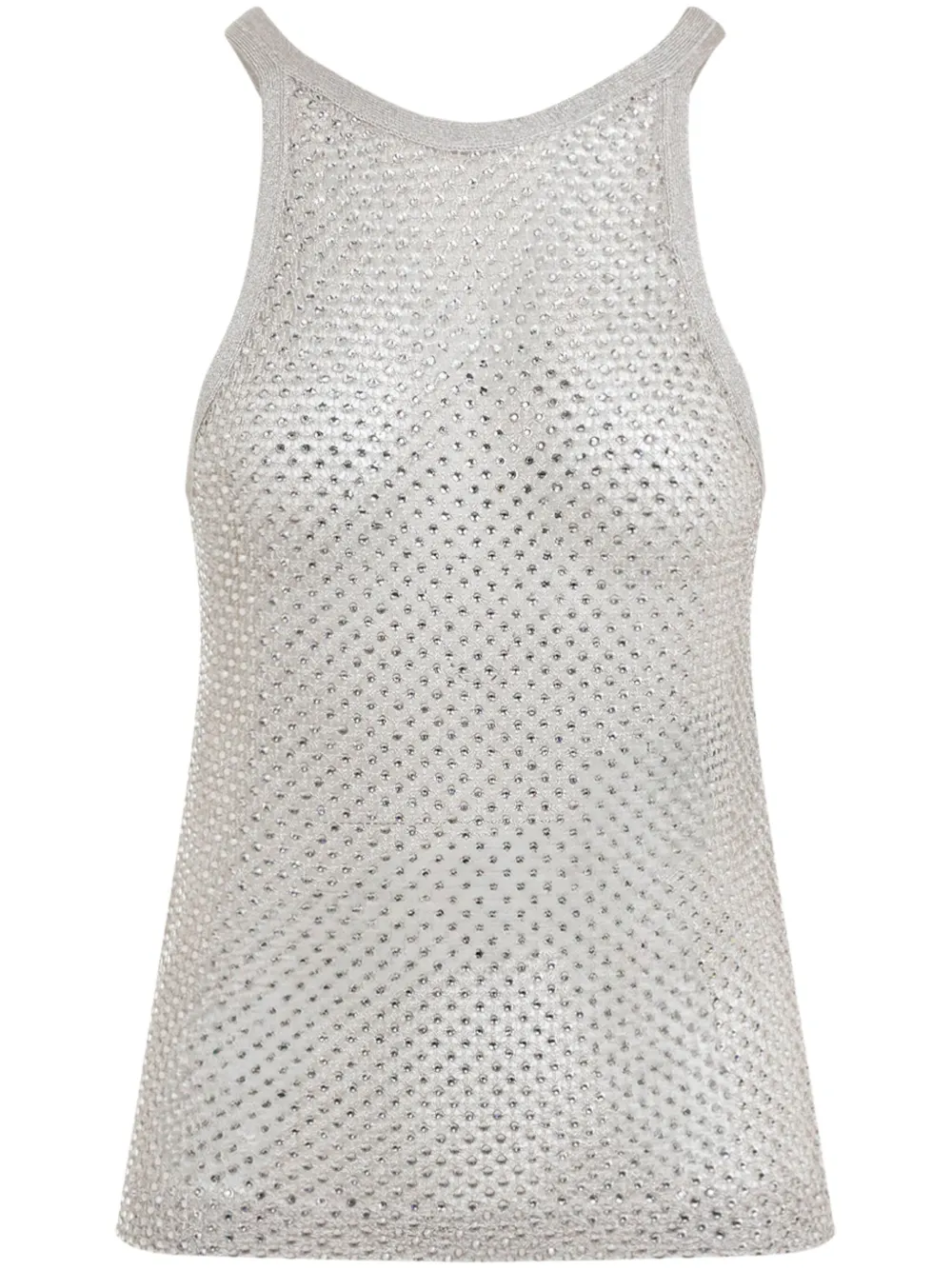 TOM FORD Tanktop met racerback en geborduurde kristallen Beige