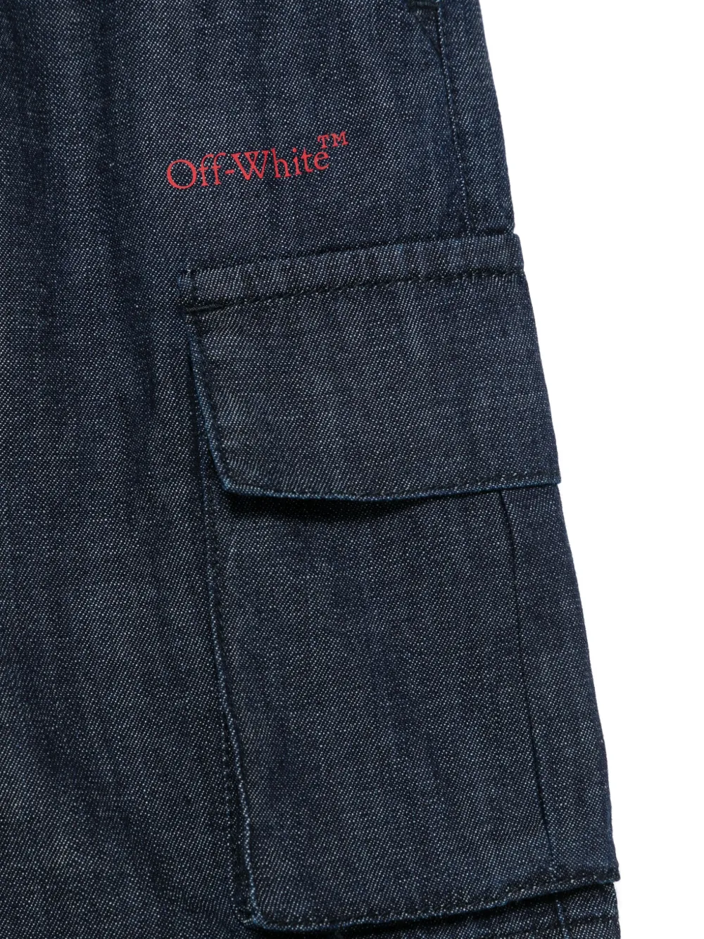 Off-White Kids Spijkershorts Blauw