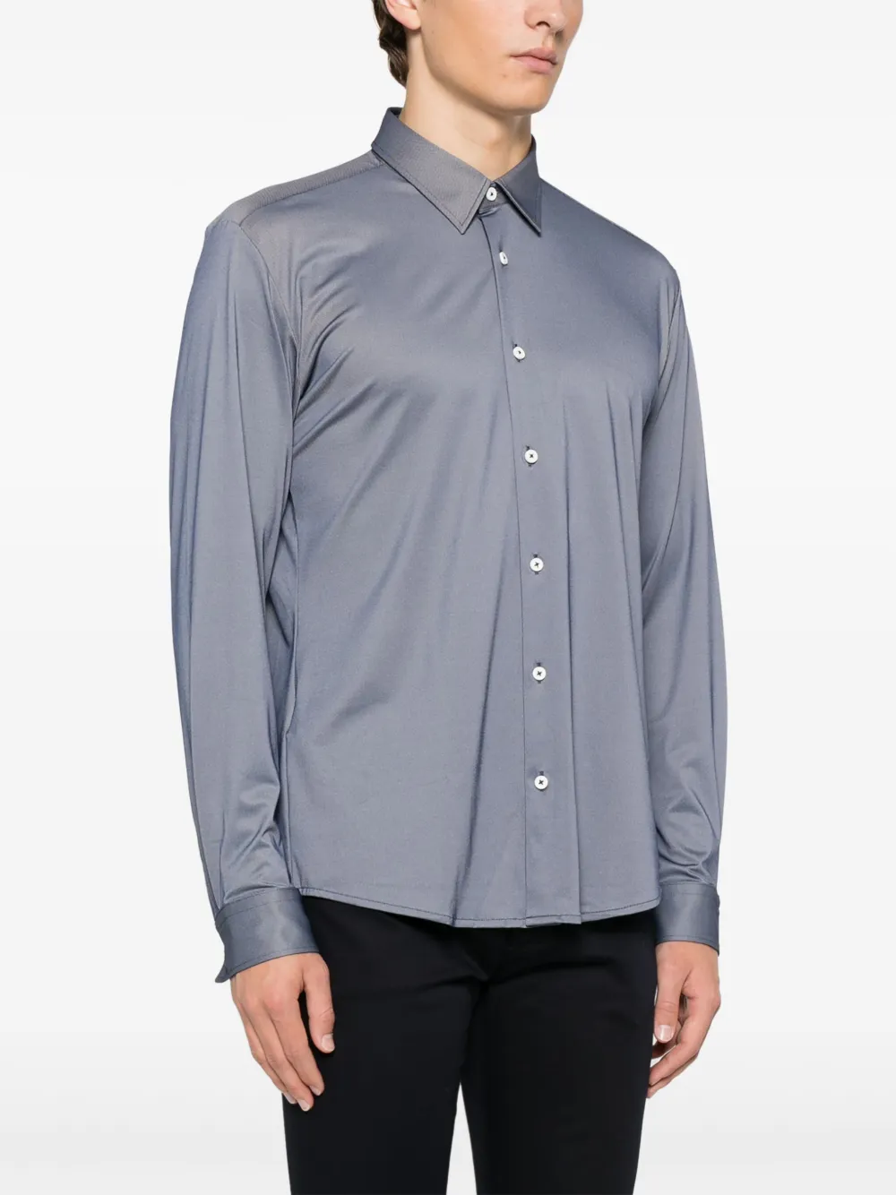 BOSS Getailleerd overhemd Blauw